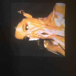 Ariana Granda Expressive Portrait Art - Black and Gold